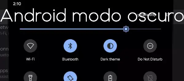 boton activar modo oscuro en android