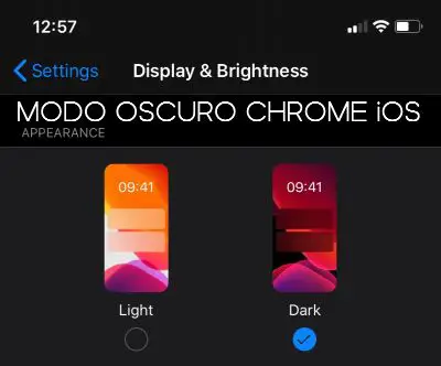 MODO OSCURO CHROME iOS